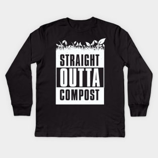 Gardening Gift: Straight Outta Compost Design design Kids Long Sleeve T-Shirt